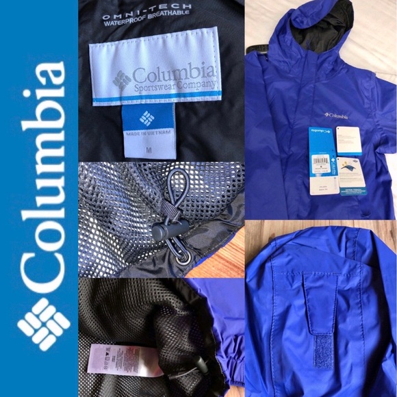 NEW COLUMBIA Timber Pointe Jacket Rain Omni-Tech w/ Hood Waterproof Medium NWOT - Picture 5 of 16